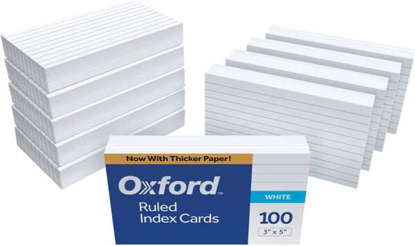 Ruled Index Cards