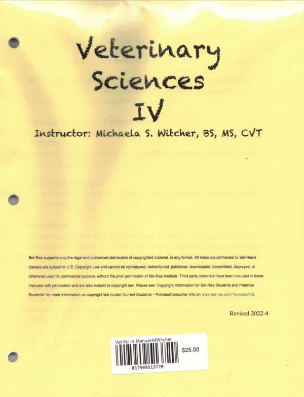 Vet Sci IV Manual