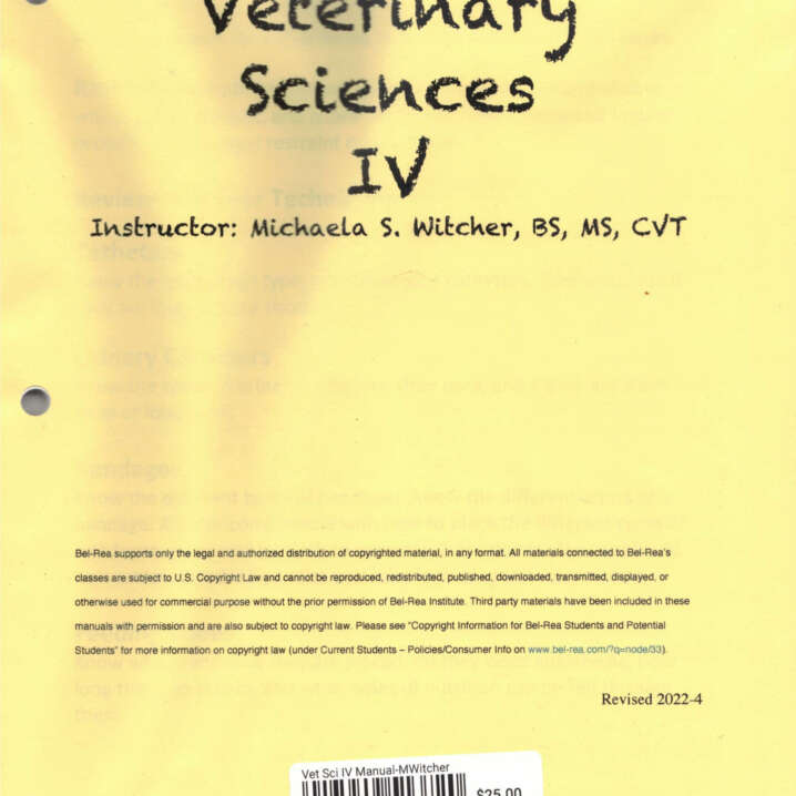 Vet Sci IV Manual