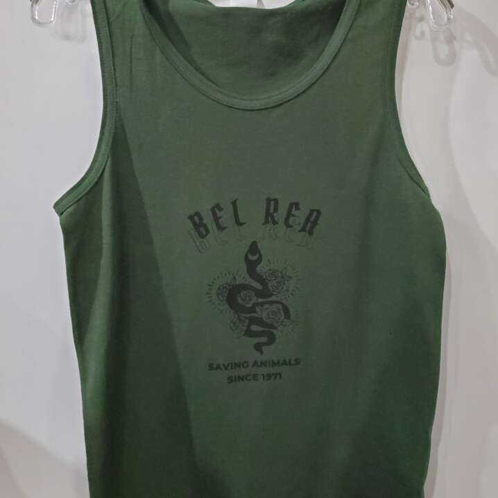 snake tank top forest green